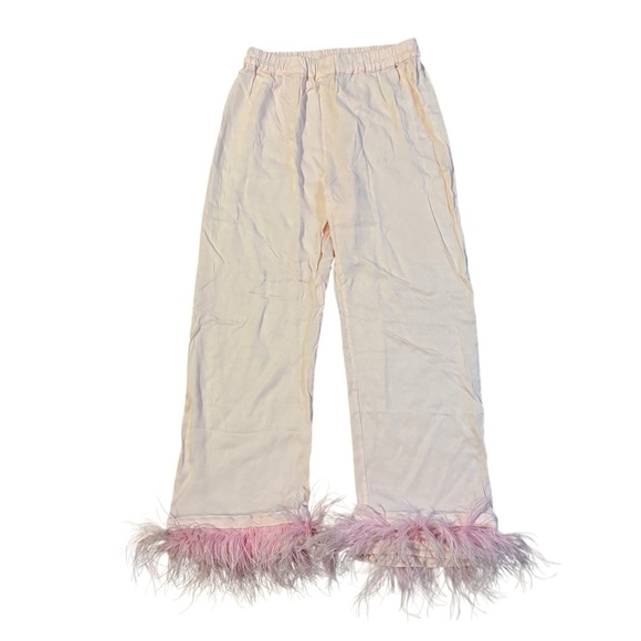 Sleeper Pink Feather-Trim Pajama Set - Picture 6 of 10